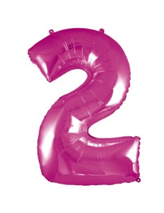 Palloncino Mylar Numero 2 Fuxia Mega 40" - 101cm - 1pz | G3S Party