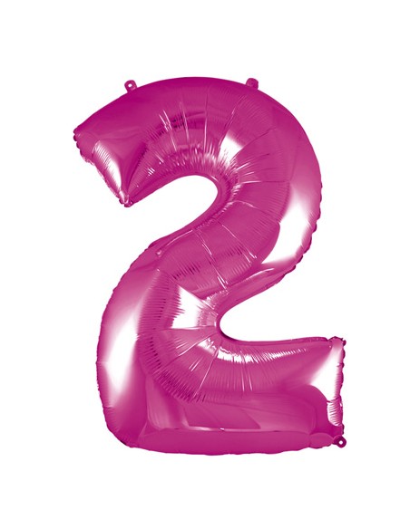 Palloncino Mylar Numero 2 Fuxia Mega 40" - 101cm - 1pz | G3S Party