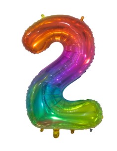 Palloncino Mylar Numero 2 Multicolor Jelly Mega 34" - 86cm - 1pz | G3S Party