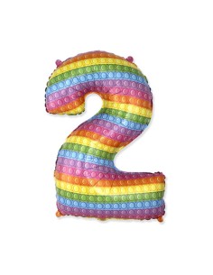 Palloncino Mylar Numero 2 Pop It SuperShape 32" - 81cm - 1pz | G3S Party