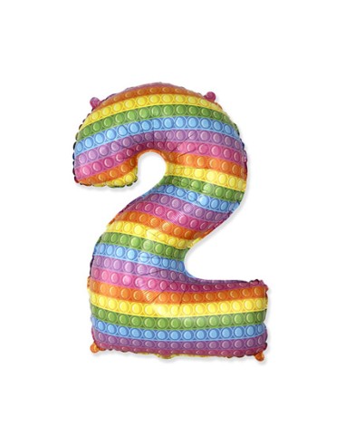 Palloncino Mylar Numero 2 Pop It SuperShape 32" - 81cm - 1pz | G3S Party