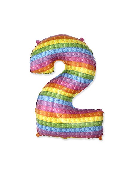 Palloncino Mylar Numero 2 Pop It SuperShape 32" - 81cm - 1pz | G3S Party