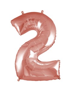 Palloncino Mylar Numero 2 Rosa Gold Mega 40" - 101cm - 1pz | G3S Party