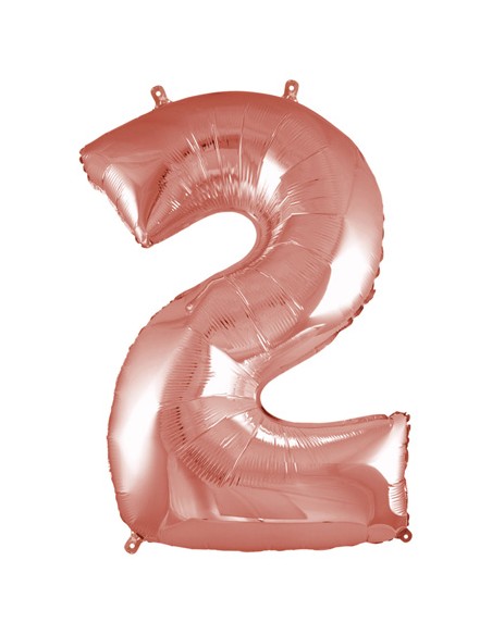 Palloncino Mylar Numero 2 Rosa Gold Mega 40" - 101cm - 1pz | G3S Party
