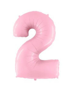 Palloncino Mylar Numero 2 Rosa Mega 40" - 101cm - 1pz | G3S Party