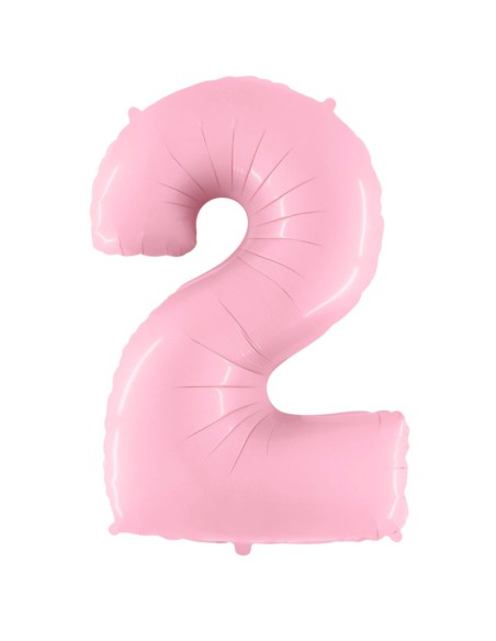 Palloncino Mylar Numero 2 Rosa Mega 40" - 101cm - 1pz | G3S Party