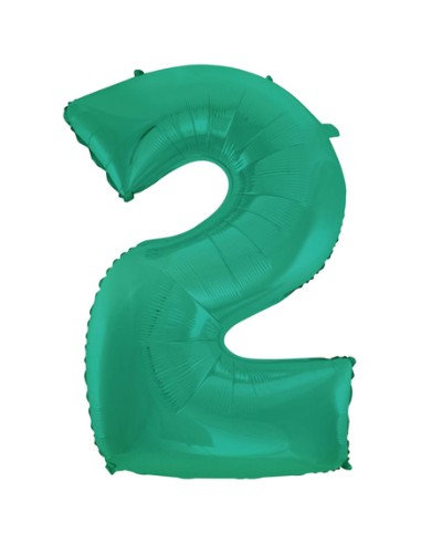 Palloncino Mylar Numero 2 Satin Velvet Aquamarine Mega 40" - 101cm - 1pz | G3S Party