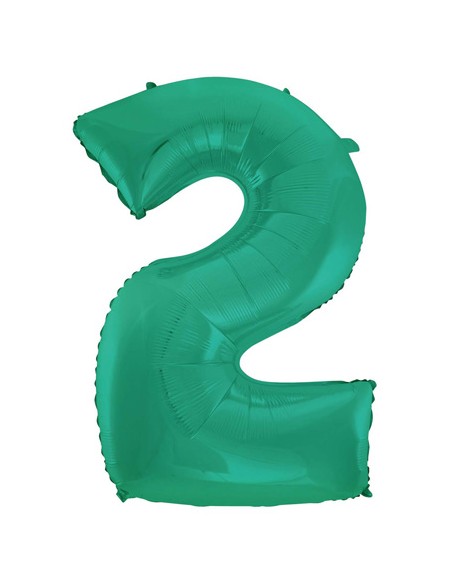 Palloncino Mylar Numero 2 Satin Velvet Aquamarine Mega 40" - 101cm - 1pz | G3S Party