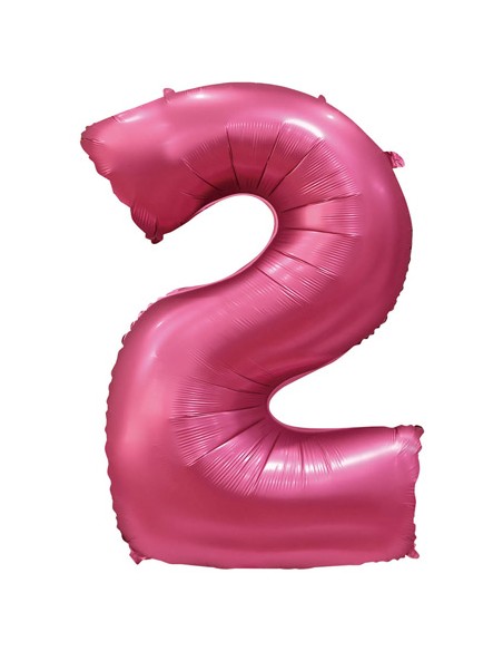 Palloncino Mylar Numero 2 Satin velvet Pomegranate Mega 40" - 101cm - 1pz | G3S Party