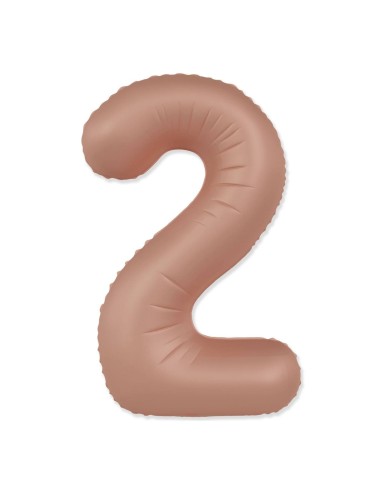 Palloncino Mylar Numero 2 Slim Mate Rosa Vintage Satinato 37" - 86cm - 1pz | G3S Party
