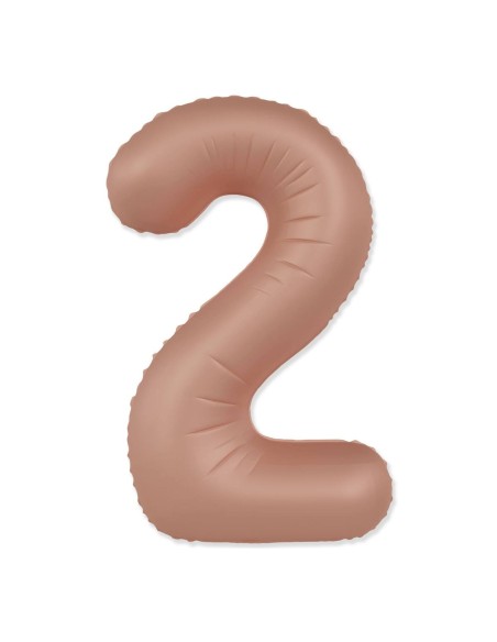 Palloncino Mylar Numero 2 Slim Mate Rosa Vintage Satinato 37" - 86cm - 1pz | G3S Party