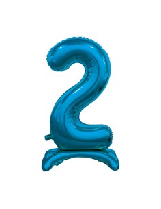 Palloncino Mylar Numero 2 Standing Blu Mega 30" - 76cm - 1pz | G3S Party