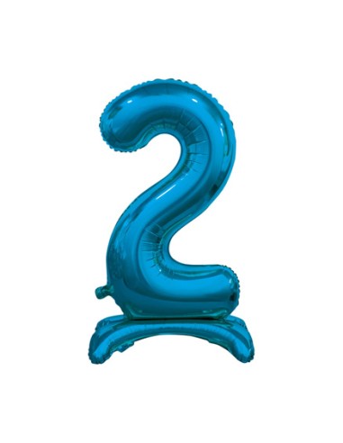 Palloncino Mylar Numero 2 Standing Blu Mega 30" - 76cm - 1pz | G3S Party