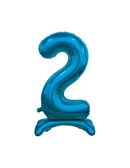 Palloncino Mylar Numero 2 Standing Blu Mega 30" - 76cm - 1pz | G3S Party