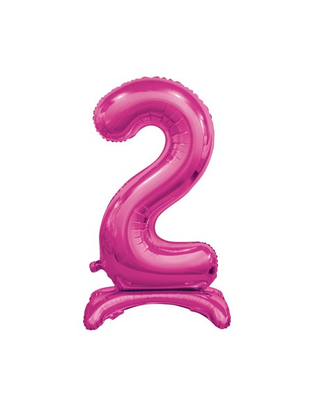 Palloncino Mylar Numero 2 Standing Fuxia Mega 30" - 76cm - 1pz | G3S Party