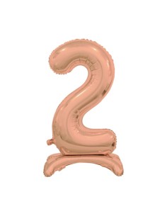Palloncino Mylar Numero 2 Standing Rosa Gold Mega 30" - 76cm - 1pz | G3S Party