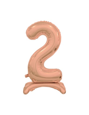 Palloncino Mylar Numero 2 Standing Rosa Gold Mega 30" - 76cm - 1pz | G3S Party