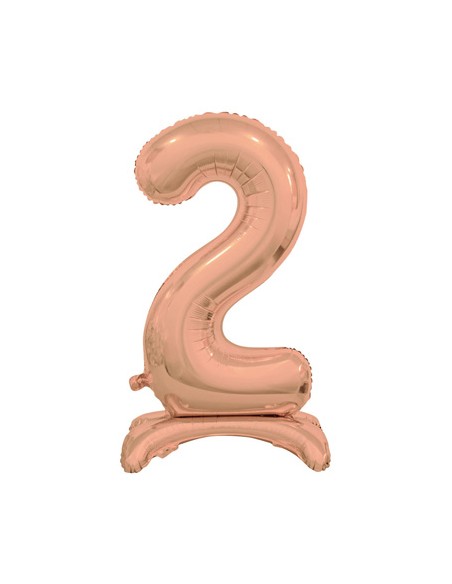 Palloncino Mylar Numero 2 Standing Rosa Gold Mega 30" - 76cm - 1pz | G3S Party