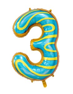 Palloncino Mylar Numero 3 Candy Mega 34" - 86cm - 1pz | G3S Party