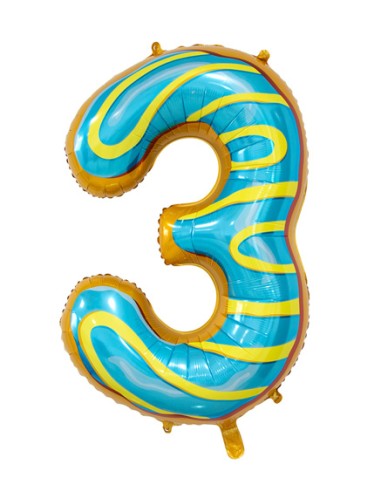 Palloncino Mylar Numero 3 Candy Mega 34" - 86cm - 1pz | G3S Party