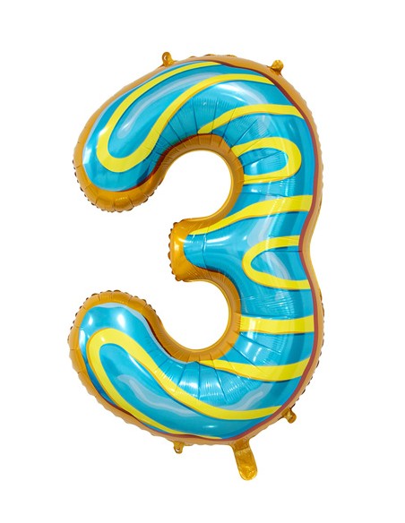 Palloncino Mylar Numero 3 Candy Mega 34" - 86cm - 1pz | G3S Party