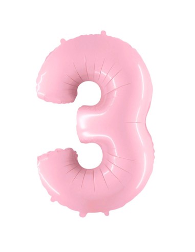 Palloncino Mylar Numero 3 Rosa Mega 40" - 101cm - 1pz | G3S Party
