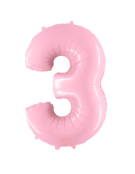 Palloncino Mylar Numero 3 Rosa Mega 40" - 101cm - 1pz | G3S Party