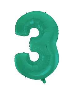 Palloncino Mylar Numero 3 Satin Velvet Aquamarine Mega 40" - 101cm - 1pz | G3S Party