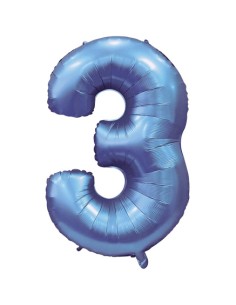 Palloncino Mylar Numero 3 Satin Velvet Periwinkle Mega 40" - 101cm - 1pz | G3S Party