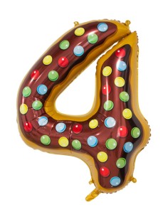 Palloncino Mylar Numero 4 Candy Mega 34" - 86cm - 1pz | G3S Party