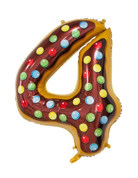 Palloncino Mylar Numero 4 Candy Mega 34" - 86cm - 1pz | G3S Party
