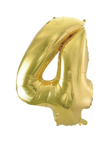 Palloncino Mylar Numero 4 Champagne Mega 40" - 101cm - 1pz | G3S Party