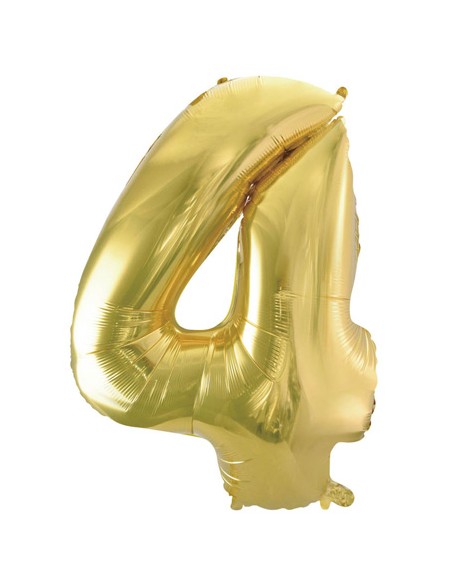 Palloncino Mylar Numero 4 Champagne Mega 40" - 101cm - 1pz | G3S Party