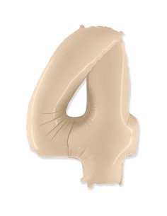Palloncino Mylar Numero 4 Crema Mega 40" - 101cm - 1pz | G3S Party