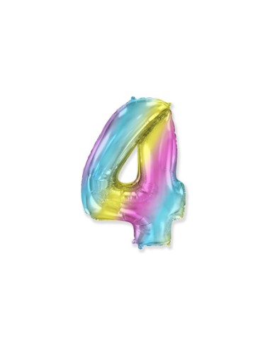Palloncino Mylar Numero 4 Multicolor Gradient Mini 14" - 35cm - 1pz | G3S Party