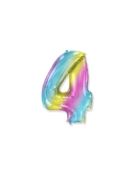Palloncino Mylar Numero 4 Multicolor Gradient Mini 14" - 35cm - 1pz | G3S Party