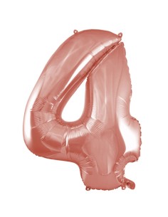 Palloncino Mylar Numero 4 Rosa Gold Mega 40" - 101cm - 1pz | G3S Party