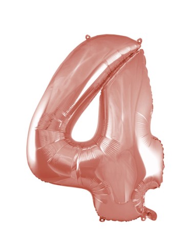 Palloncino Mylar Numero 4 Rosa Gold Mega 40" - 101cm - 1pz | G3S Party