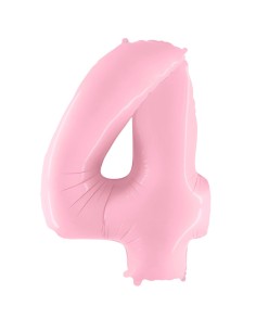 Palloncino Mylar Numero 4 Rosa Mega 40" - 101cm - 1pz | G3S Party