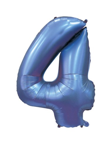 Palloncino Mylar Numero 4 Satin Velvet Periwinkle Mega 40" - 101cm - 1pz | G3S Party