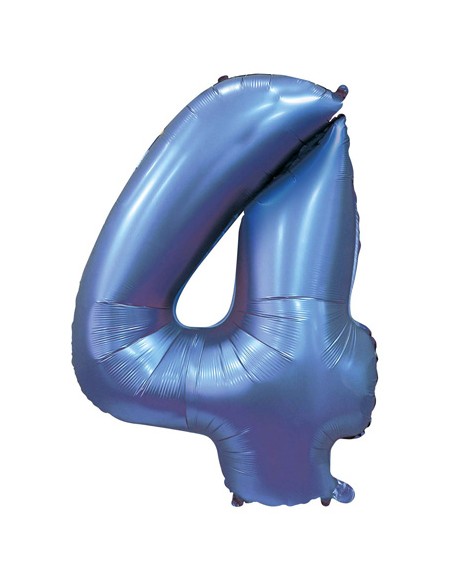 Palloncino Mylar Numero 4 Satin Velvet Periwinkle Mega 40" - 101cm - 1pz | G3S Party