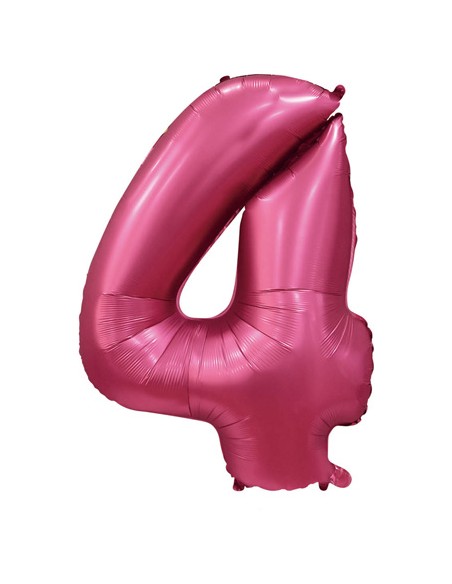 Palloncino Mylar Numero 4 Satin velvet Pomegranate Mega 40" - 101cm - 1pz | G3S Party