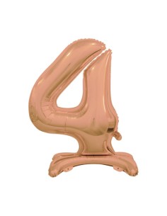 Palloncino Mylar Numero 4 Standing Rosa Gold Mega 30" - 76cm - 1pz | G3S Party