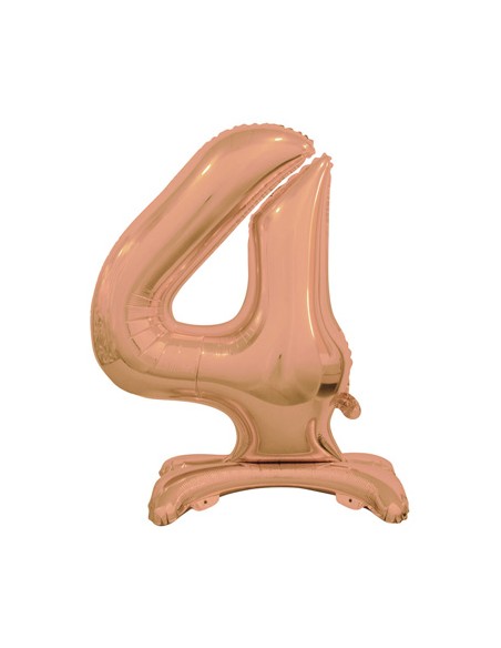 Palloncino Mylar Numero 4 Standing Rosa Gold Mega 30" - 76cm - 1pz | G3S Party