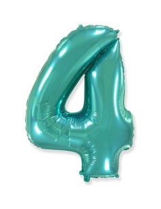 Palloncino Mylar Numero 4 Verde Menta Mega 40" - 101cm - 1pz | G3S Party