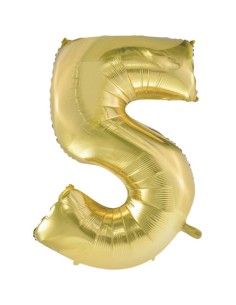 Palloncino Mylar Numero 5 Champagne Mega 40" - 101cm - 1pz | G3S Party