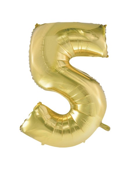 Palloncino Mylar Numero 5 Champagne Mega 40" - 101cm - 1pz | G3S Party