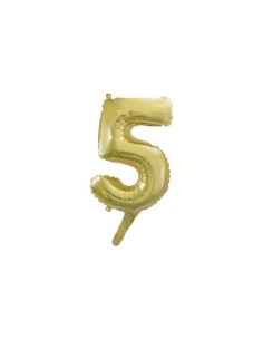 Palloncino Mylar Numero 5 Champagne Mini 14" - 35cm con valvola - 1pz | G3S Party