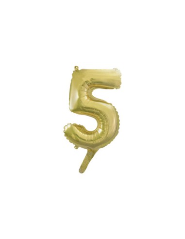 Palloncino Mylar Numero 5 Champagne Mini 14" - 35cm con valvola - 1pz | G3S Party