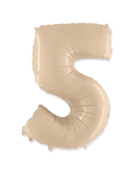 Palloncino Mylar Numero 5 Crema Mega 40" - 101cm - 1pz | G3S Party